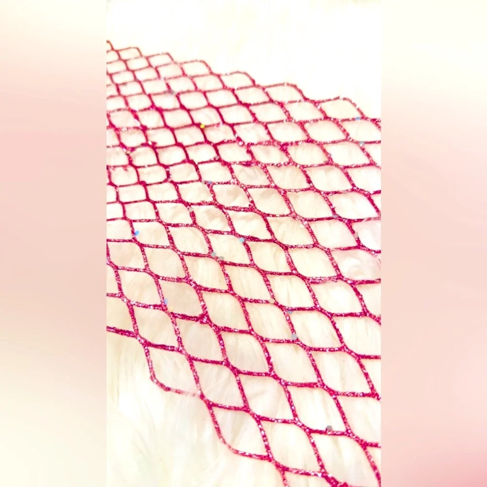 Hot Pink Glitter & Sequins Mesh Roll for Mermaid Party Theme, Decorating, Crafts